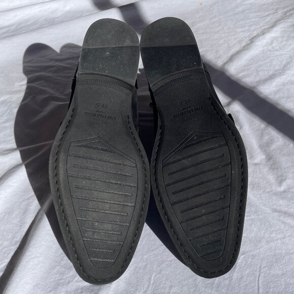 KARL LAGERFELD PARIS 11.5 Mens 3-buckle Leather and Suede Black main image 7